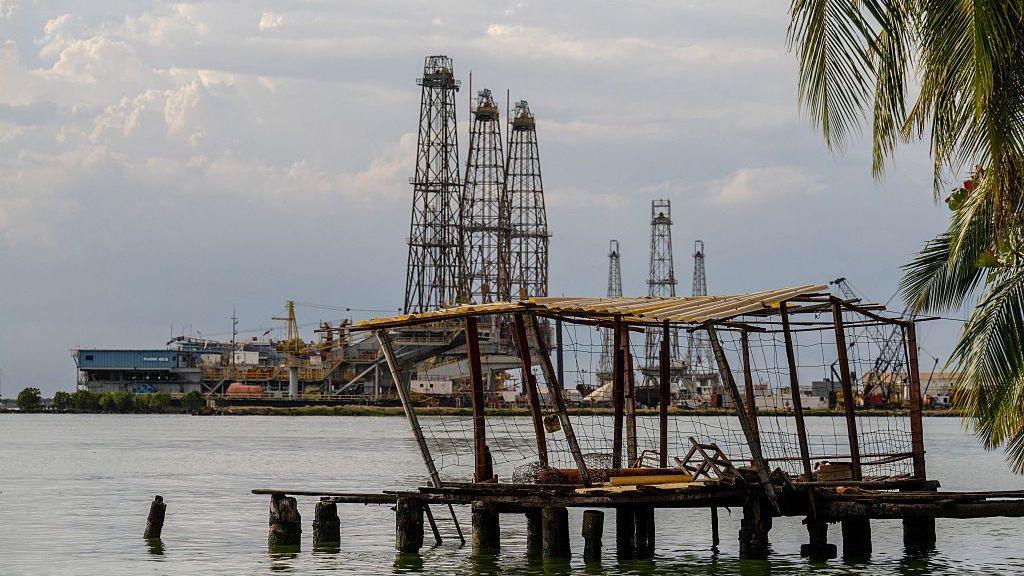 Oil rigs in Cabimas, south of Lake Maracaibo, Zulia State, Venezuela, January 31, 2026