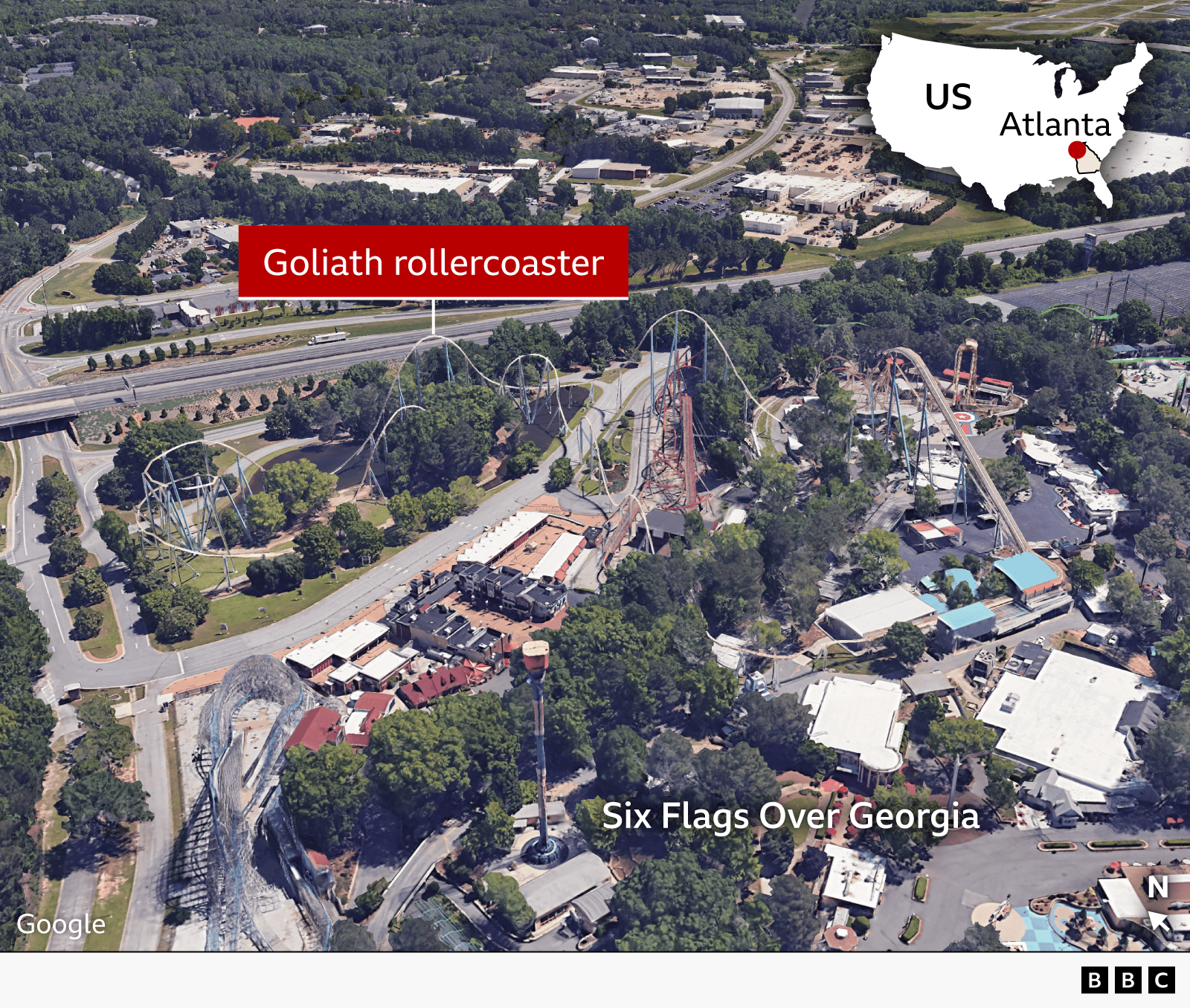 Man Dies After Falling From Six Flags Goliath Rollercoaster