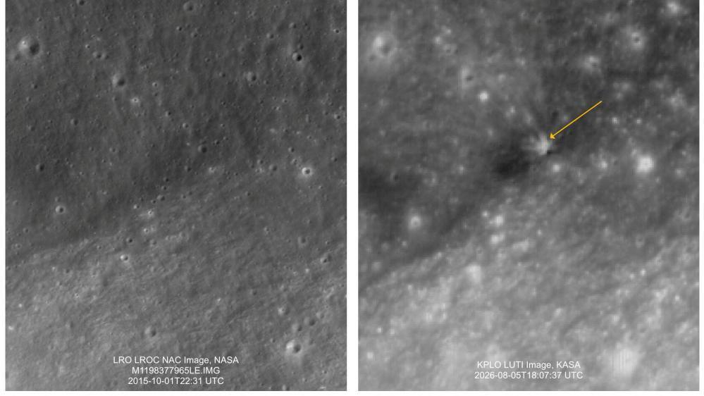 South Korea Shares Moon Images of SpaceX Rocket Debris Impact