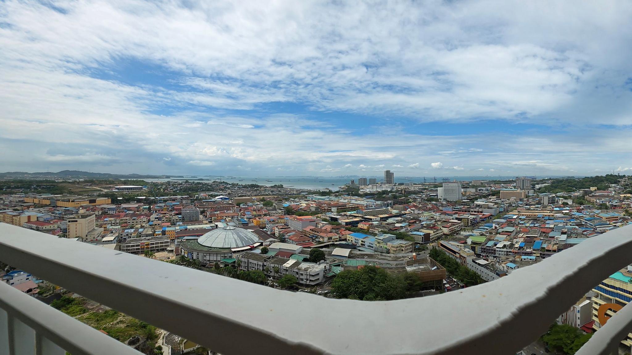 Aerial cityscape of Batam in Indonesia