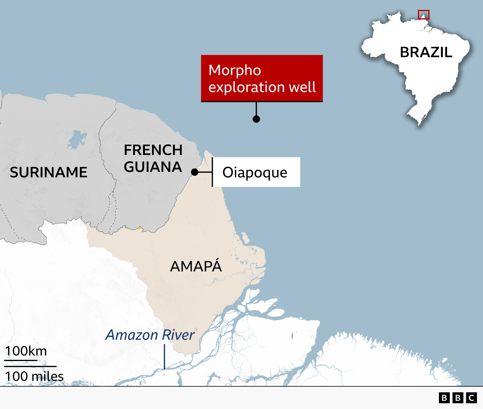 Map of northern Brazil showing exploration site