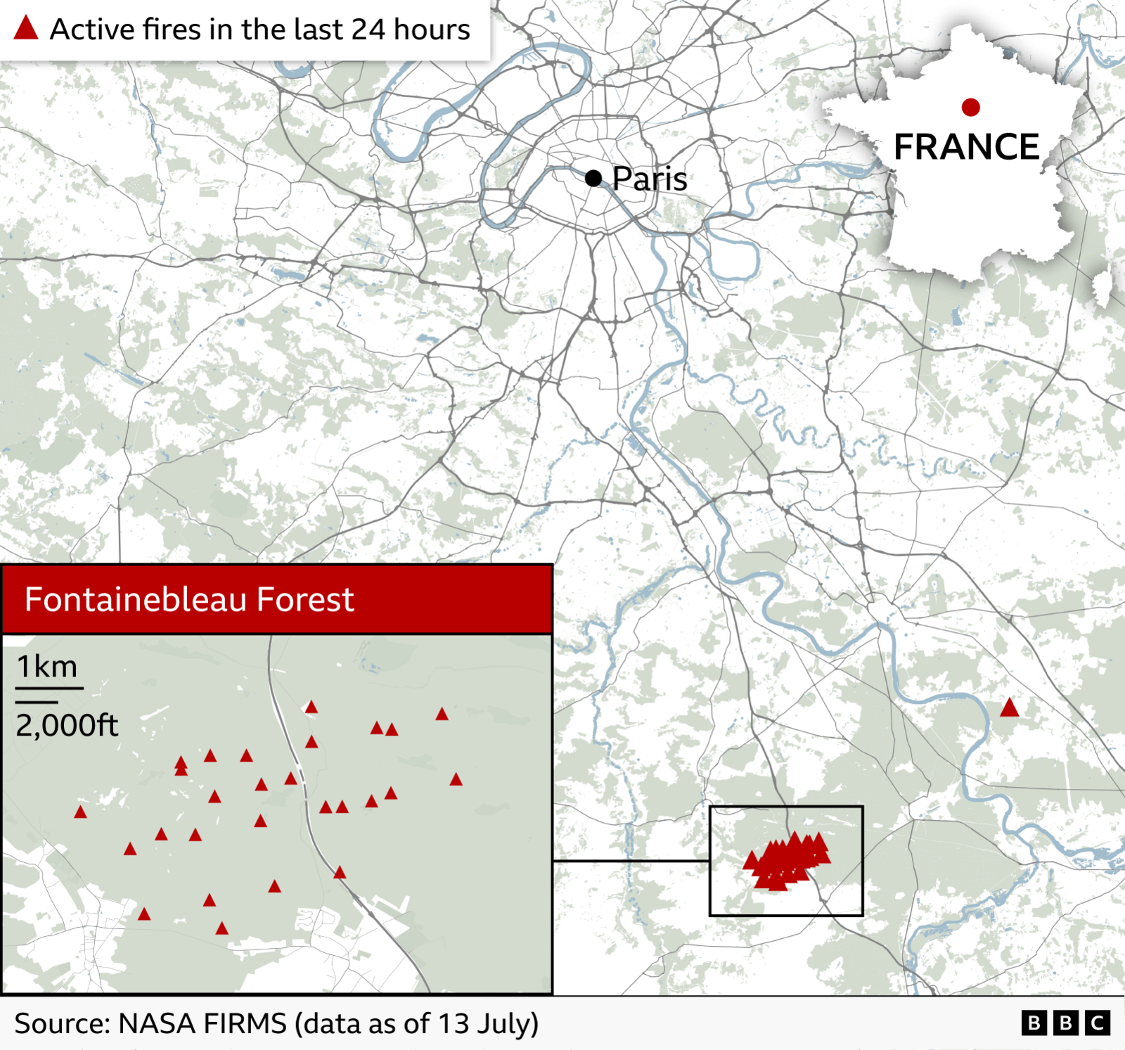 France Suspects Arson in 800‑hectare Wildfire South of Paris