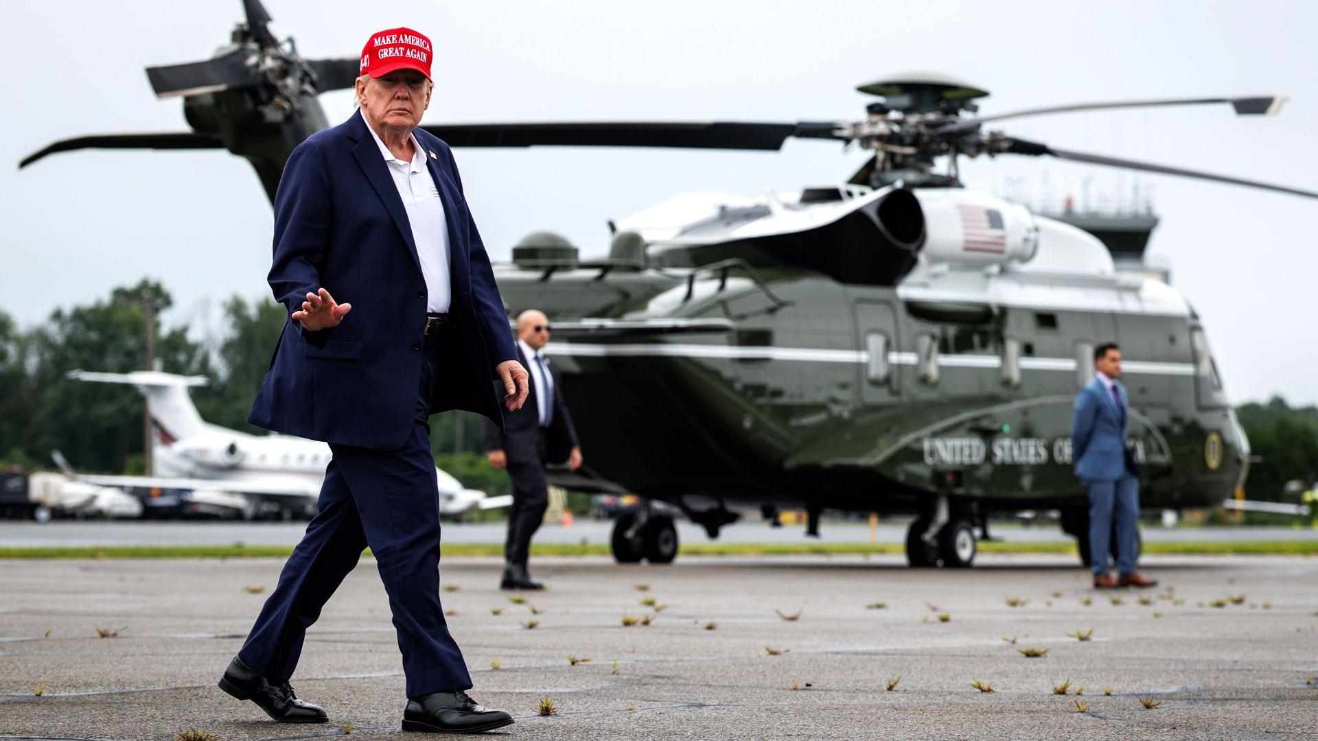 Donald Trump in a MAGA cap
