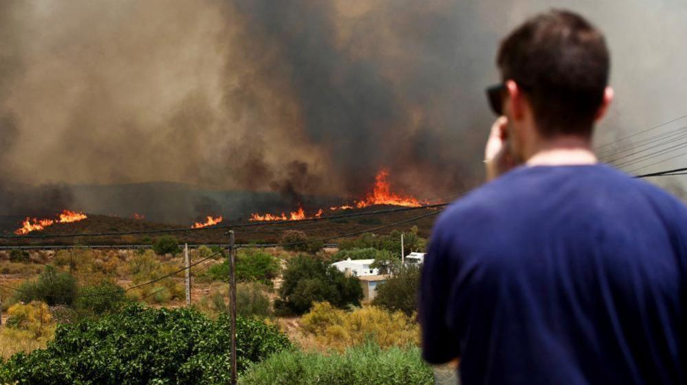 Wildfire in the hills of Almeria