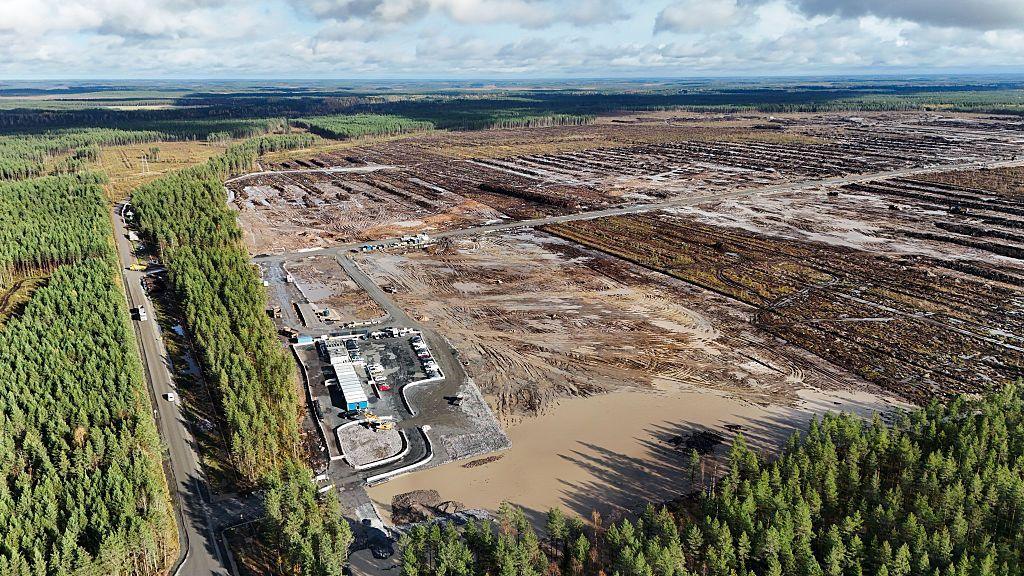Aerial view of site where Google\